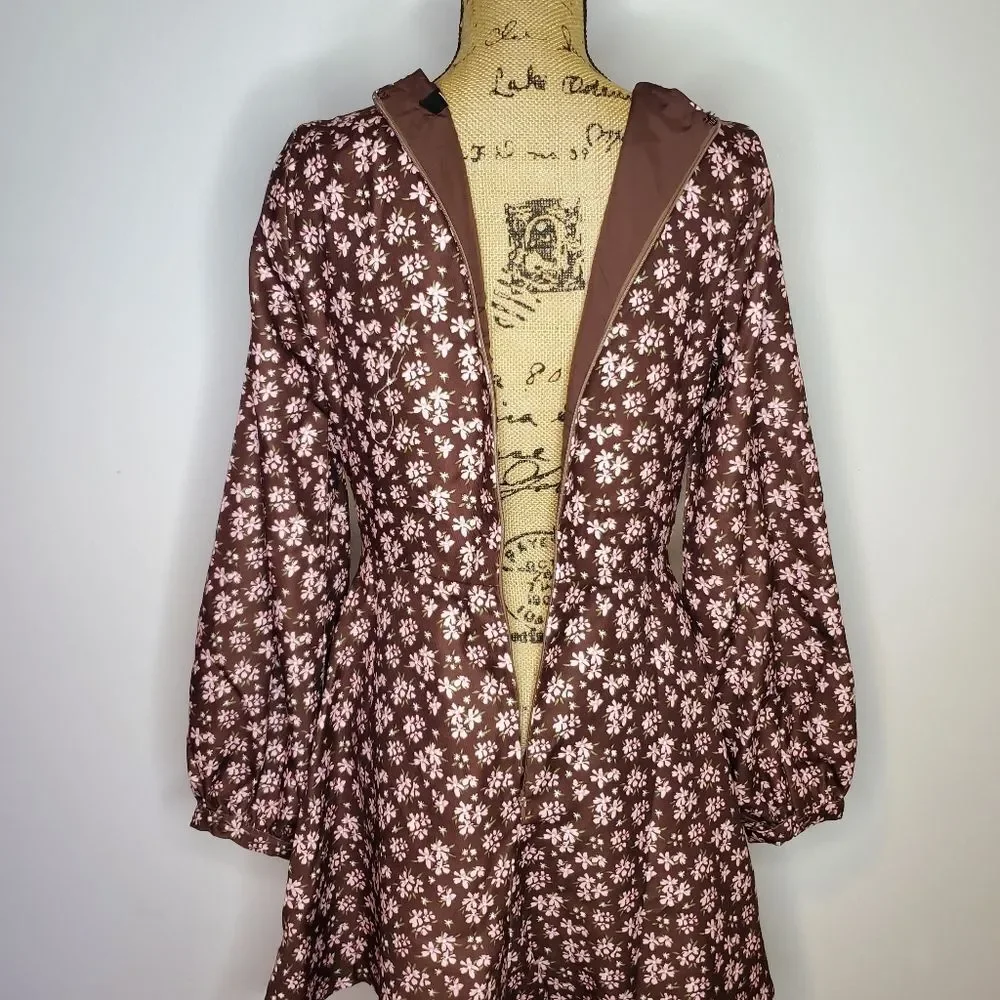 NWT Lulu's Daily Affection Floral Corduroy Dress With Pockets Size L